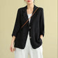 Loose Solid Color Cotton and Linen Small Suit Spring and Summer Linen Top All-match Long-sleeved Casual Temperament Jacket Women