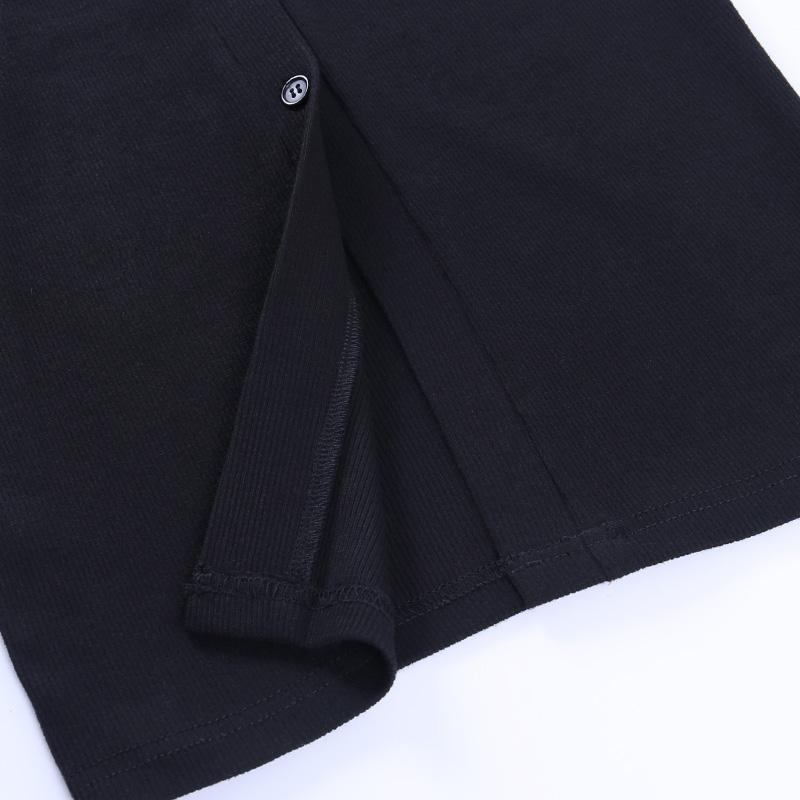 Women's Party Dress Button Knit Dress Autumn and Winter Slim Long-sleeved Long Skirt and Ankle V-neck Tight-fitting Sexy Dress Ladies Split Hem