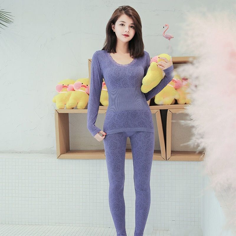 Large Size Thermal Suit Qiuyi Long Trousers Women's Thin Thermal Underwear Women's Sweater Liner Bottoming Shirt