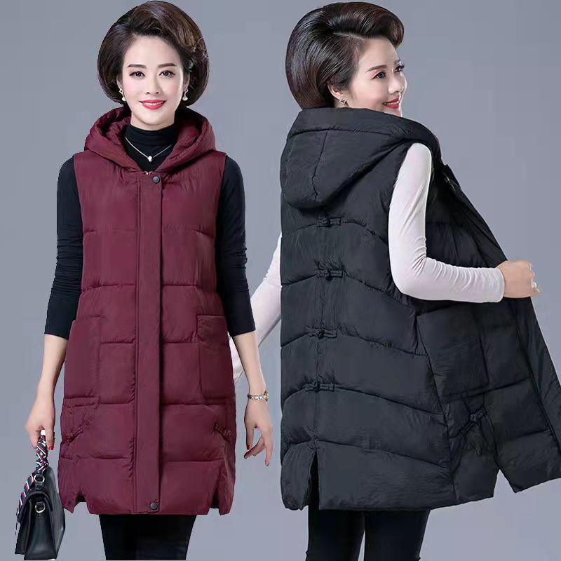 Women's Winterized Vest Winter Cotton Mommy Plus Size Loose Warm Down Cotton Jacket