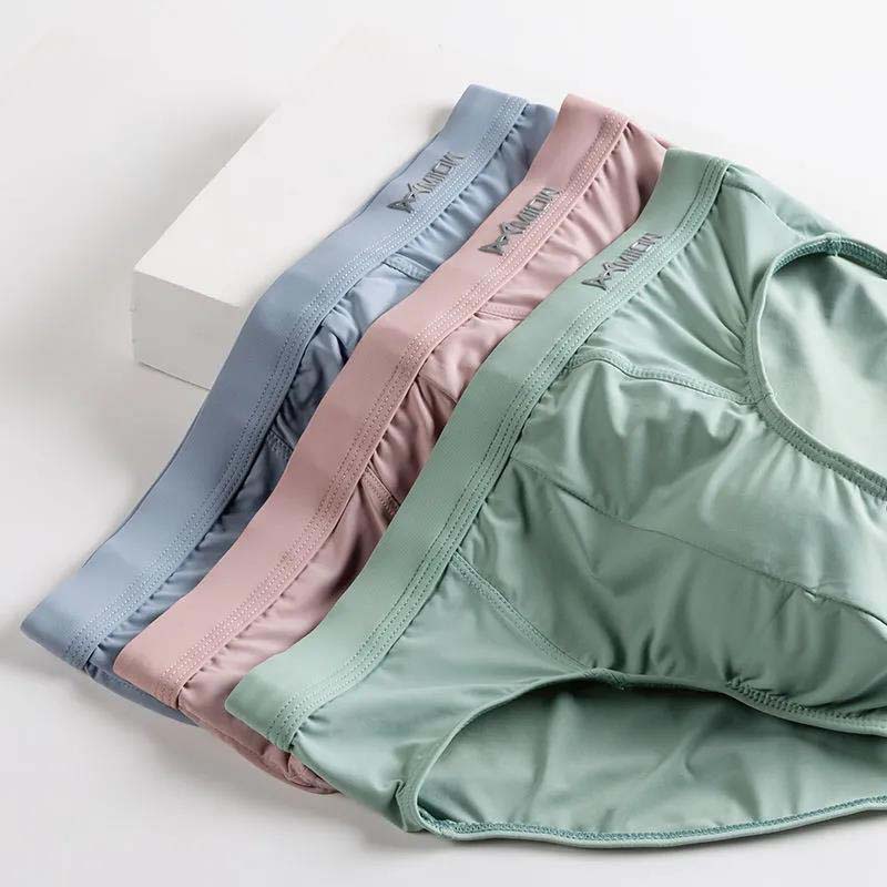 Men's Underwear Men's Ice Silk Seamless Antibacterial Crotch Summer Youth Breathable Large Size Briefs