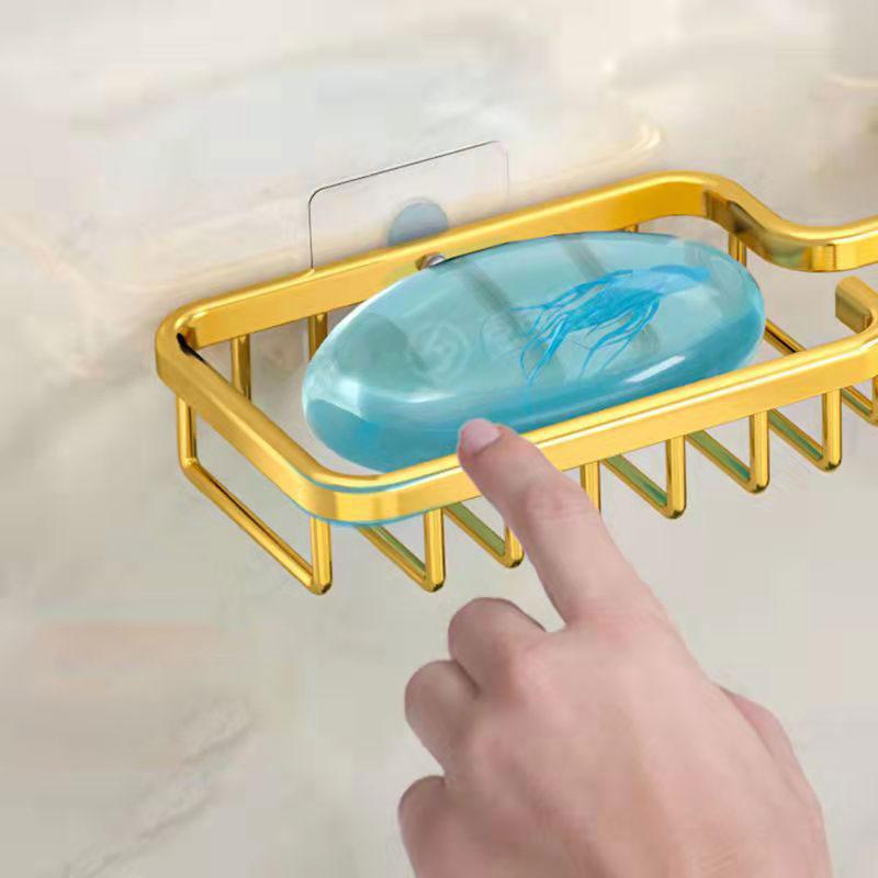 Soap Box Drain Shelf Bathroom Shelf Toilet Creative Free Punch Rack Household Wall-mounted Household Rack Organizer Strong Suction Soap Dish