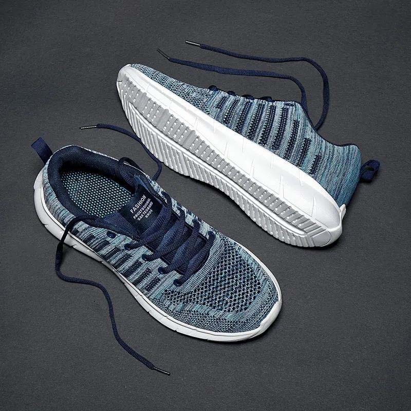 New Men's Mesh Sports Casual Trend Wild Breathable Flying Weave Running Shoes Light Sports Shoes