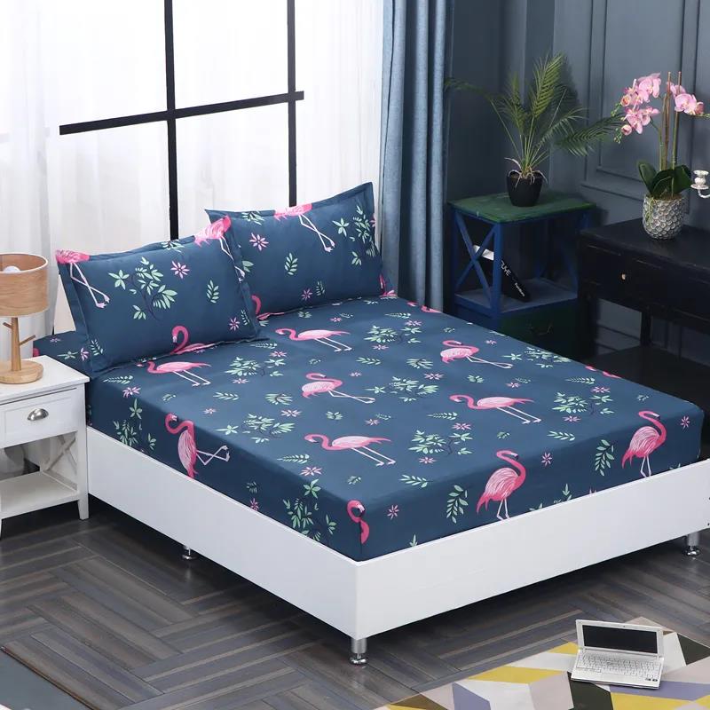 Mattress Cover Printed Non-slip Fit Sheet Queen Size Bed Mattress Cover Dust Cover