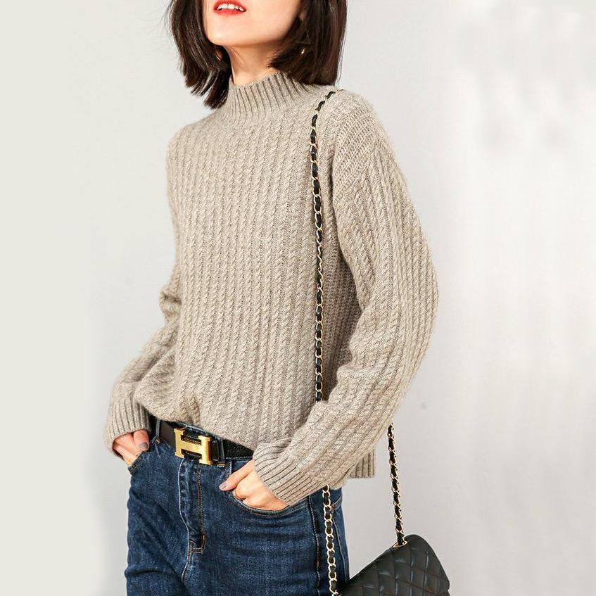 Winter Women Sweaters Pullovers Long Sleeve Turtleneck Knitting Sweater Loose Pullover Ladies Fall Sweater Solid Oversize Jumpers Thick Warm Tops