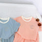 Children's Clothing Solid Color Short-sleeved Shorts Children's Suit Boys Girls Casual Comfortable T-shirt Two-piece Summer Clothing