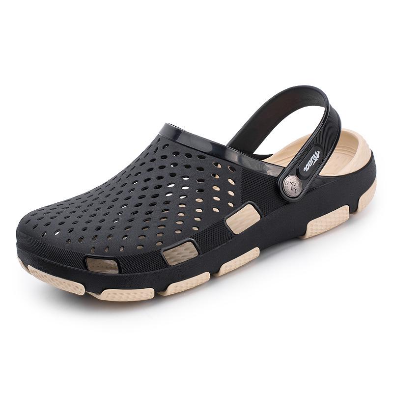 Summer New Hole Shoes Men's Wading Casual Outdoor Beach Shoes Non-slip Soft Bottom Baotou