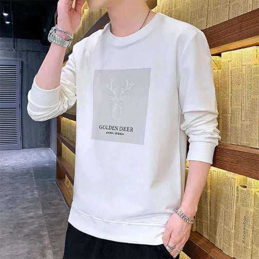 Autumn Men's Loose Round Neck Pullover Sweater Men's Korean Youth Long-sleeved Sweatshirts Clothes