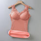 Warm Vest Women's Lace Sling Gathered Underwear Thickened Plus Velvet Sexy Soft Bottoming Shirt Built-in Chest Pad