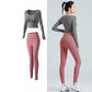 Seamless Women Yoga Set Workout Sportswear Gym Clothing Fitness Long Sleeve Crop Top High Waist Leggings Sports Suits