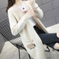 Mid-length Sweater Fashion Knit Cardigan Jacket for Spring and Autumn Simple Casual Women's Jacket