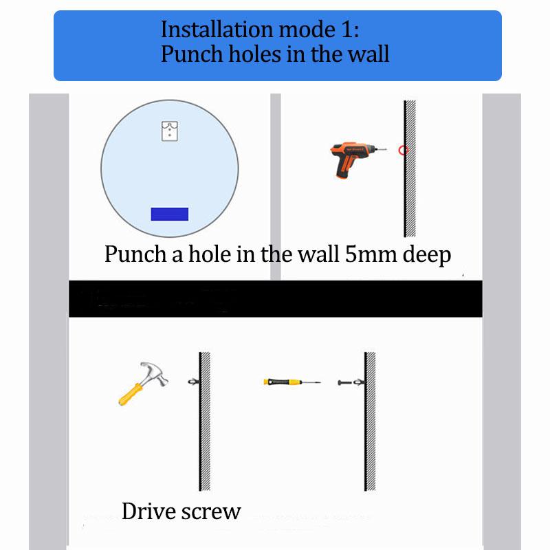 Smart Bath Mirrors No Need To Punch LED Aluminum Frame Round Bathroom Mirror Wall Mounted Mirror with Light