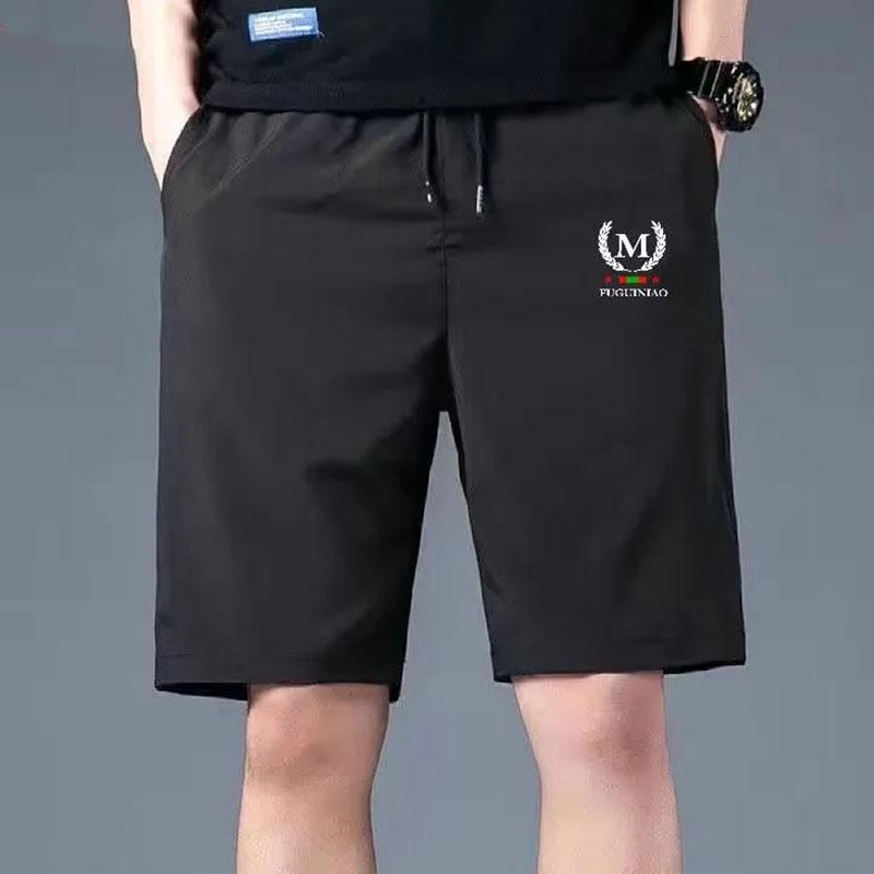Men's Summer Breathable Loose Shorts Thin Casual Sports Large Size Five Pants Men's Ice Silk Comfortable Beach Pants