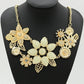Temperament Flower Gemstone Necklace Gardenia Open Pendant Sweater Chain