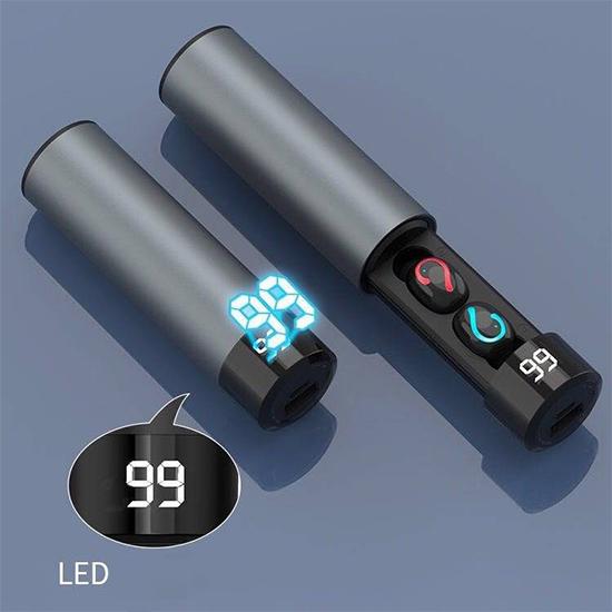 HIFI Slider Headphone Bluetooth Earphones Mini LED Display 3500mah Power Bank Sport Wireless Headset