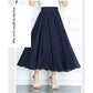 65cm Women Vintage Elegant Floral Dress High Waist A-line Chiffon Skirt Mid-length Ruffled Chiffon Skirt