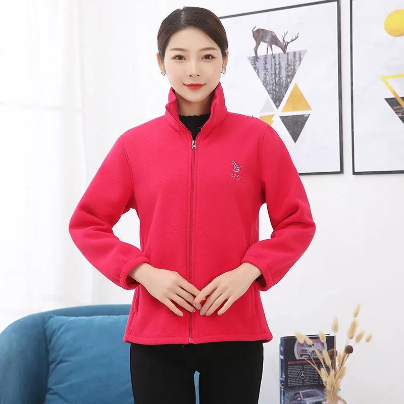 Winter Ladies Stand-collar Fleece Jacket Fashion Casual Thick Warm Short Cardigan Jacket Suitable for Women