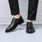 Men's Personality Printed Black Business Dress Shoes Men's Shoes Vintage Design Men's Casual Leather Shoes
