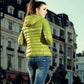 Women Winter Sport Jacket Coat Slim Hooded Casual Long Sleeve Zip Solid Color Coat