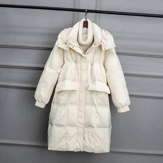 Shiny Long Down Jacket Women Winter Parka Coat Hooded Loose Coat Thick Female Jacket