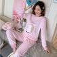 Winter Thickening Plus Velvet Women's Pajamas Suit Fashion Flannel Cartoon Outer Wear Cute Sweet Home Service