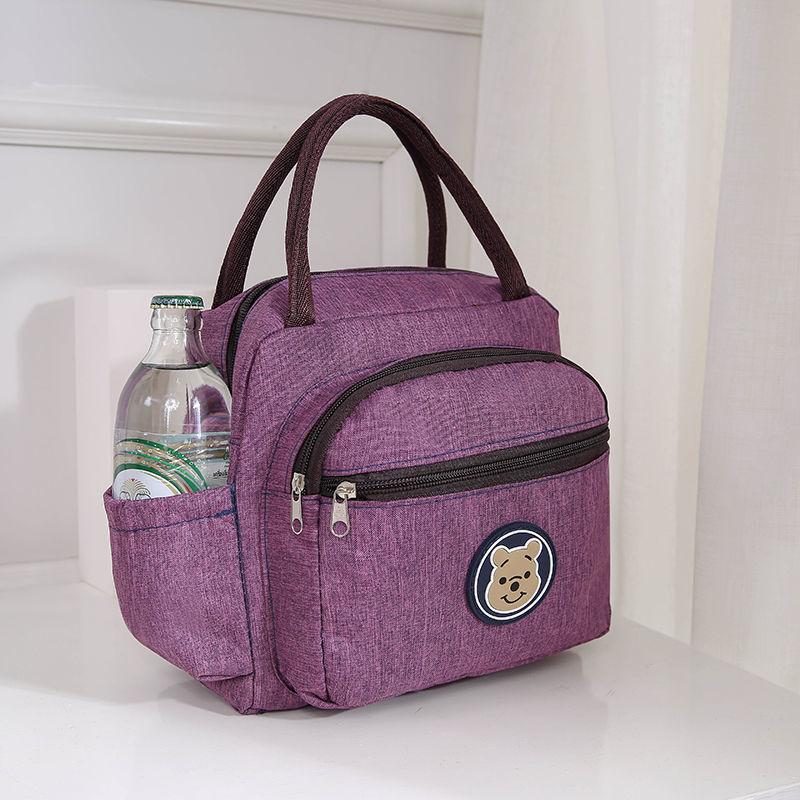 Portable Lunch Box Bag Mommy Bag Female Student Bag Lunch Bag Waterproof Denim Small Bag Hand Bag Large Capacity Canvas Bag Fashion