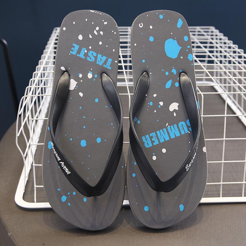 Flip-flops Letter Printing Graffiti Men's Shoes Summer Sandals and Slippers for Men