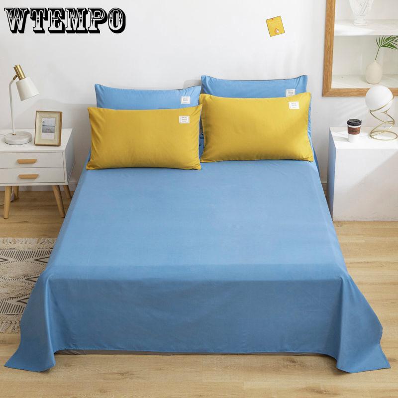 Pure Color Bed Linen Minimalist One-piece Brushed Quilt Single Double Bed Household Bedspread Bedding