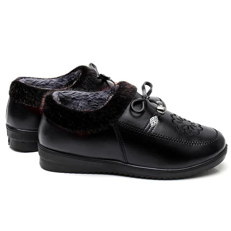 Women's Winter Cotton Shoes Plus Velvet Thick Warm Shoes Soft Bottom Non-slip Mother Shoes