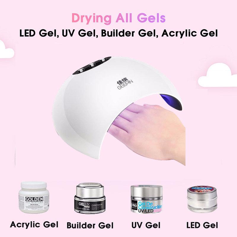 Gel Nail Polish Set 24W LED UV Lamp nail dryer Manicure Set Nail Tools Kit Nail Art Pusher Kit