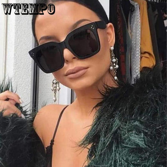 2019 New Square Sunglasses Women Brand Designer Big Frame Gradient Vintage Sun Glasses For Men Oculo