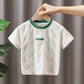 Children's Personality Pressing Flowers Short -sleeved T -shirt Men and Girls Summer Half -sleeved Top Shirts