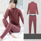 Cationic Velvet Thermal Underwear Set Winter Half-aged Bottoming Shirt Qiuyi Long Trousers Cotton Sweater Two-piece Set