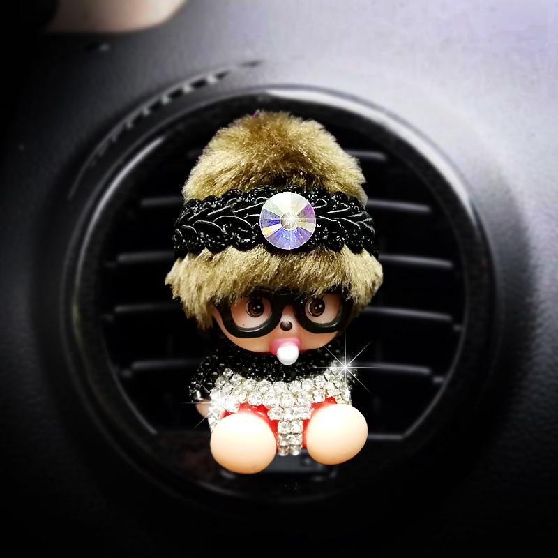 Mini Doll Aroma Diffuser Car Air Conditioning Outlet Plug-in Creative Decoration  Accessories