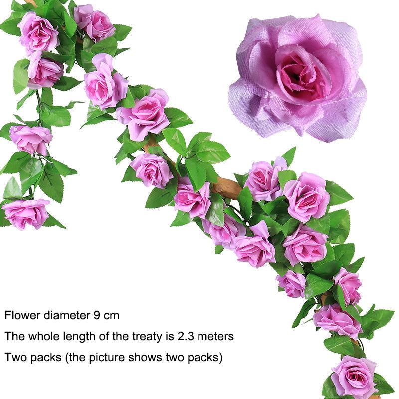 Decoration Simulation Rose Flower Wedding Decoration Rattan Cover Winding Floral Wedding Festive Flower