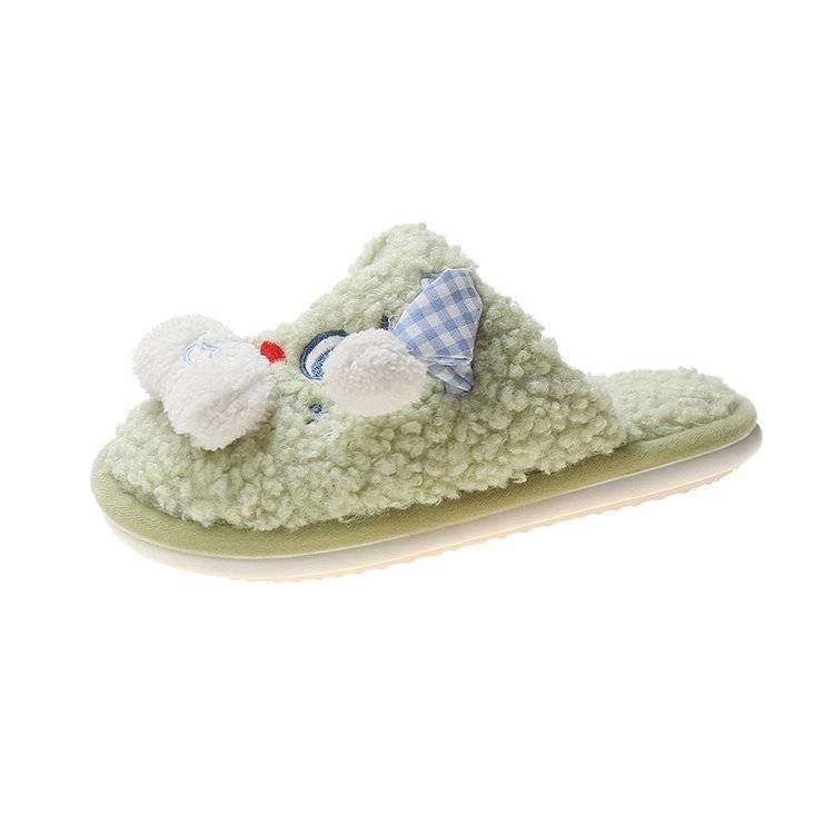 Designed Autumn and Winter Warm Cotton Slippers Flat Shoes Indoor and Outdoor Non-slip Casual Slippers Light Soft Shoes