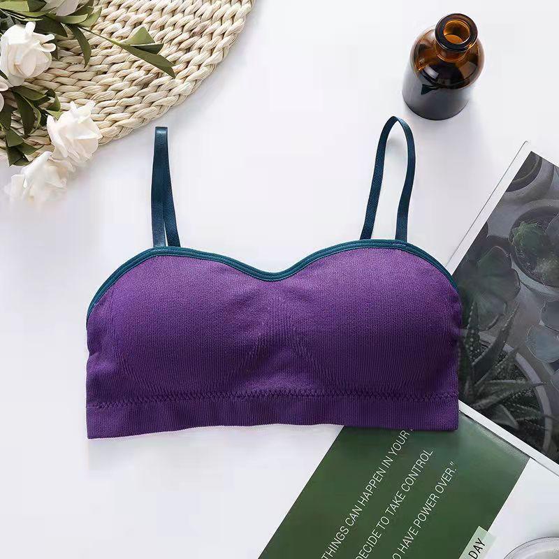 Korean Version Breast Wrapping and Rag Bra All Inclusive Gathering Without Steel Ring Thin Adjustable Solid Color Simple Bra
