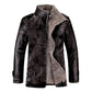 Men's Leather Coat Collar Fur Warm Winter Padded Jacket Waterproof Windproof Jacket XL Jacket