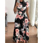 Women Summer Long Dress Vintage Floral Print Elegant Slim Dress Tunic Maxi Dress Female Evening Party Dress