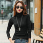 Fashion Women's Pullover Winter High Neck Women's Bottoming Shirt Long-sleeved Solid Color Slim Women's Cotton Top