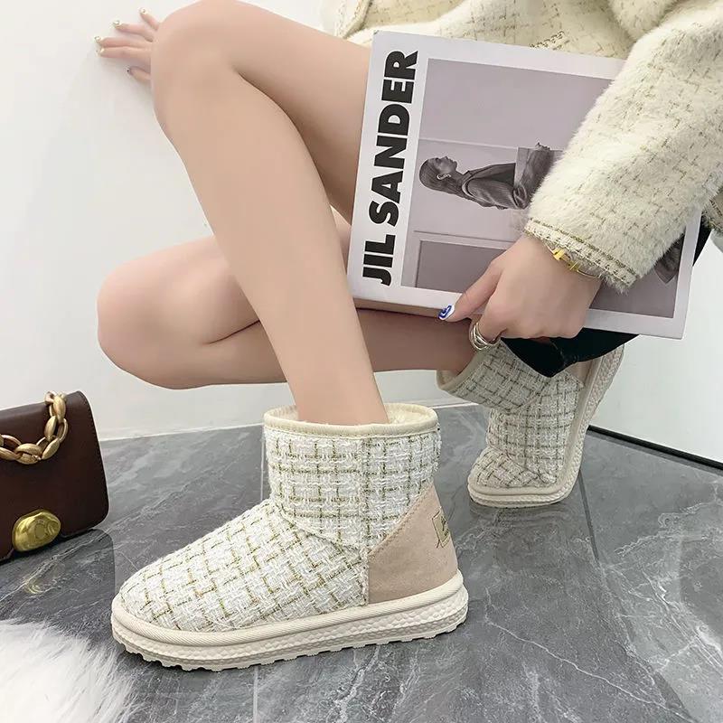 Anti-ski Boots Women Winter Plus Velvet Thick Warm Cotton Shoes Short Short Boots Women