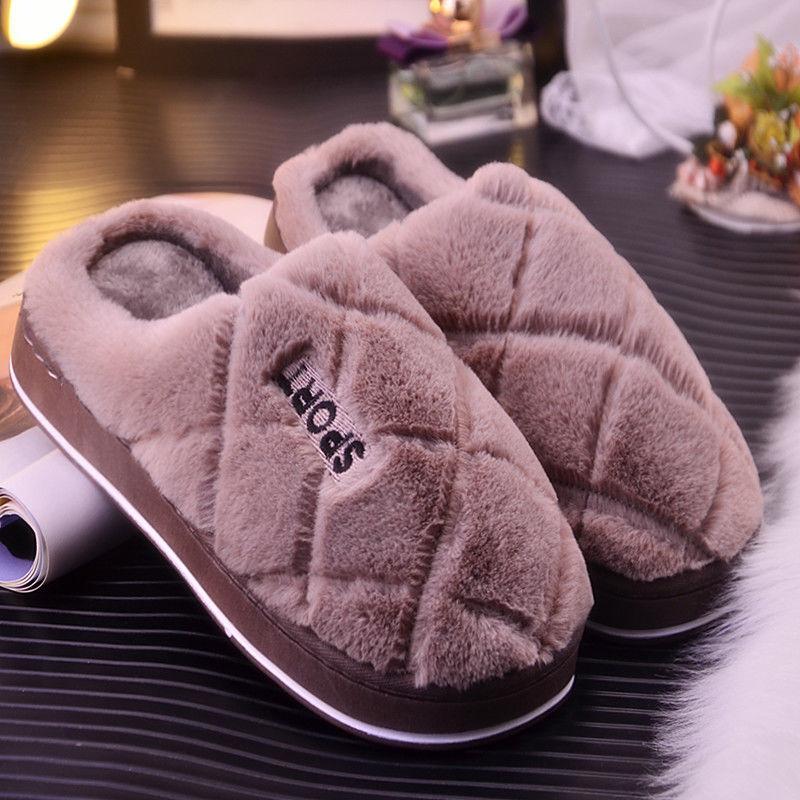 Winter Warm Cotton Slippers Couple Thick Non-slip Slippers