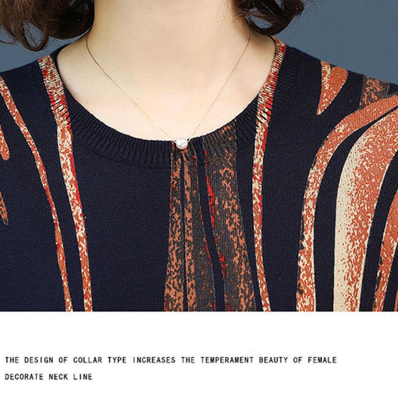 Spring Autumn Winter Women  Plus Size Striped Wool Sweater OL Style Slim Thickening Warm Bottoming  Knitted Sweater