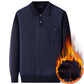 Sweater Men Plus Velvet Thick Winter Round Neck Sweater Middle-aged Men's Warm Bottoming Shirt