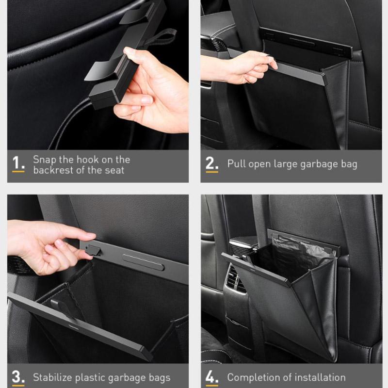 Car Trash Can Car Interior Rear Car Trash Pocket Storage Bag Car Auxiliary Supplies Large Space Car Trash Bag