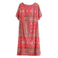 Summer Bohemian Dress Casual Comfortable Skirt Short Sleeve Dress Plus Size Clothing for Women