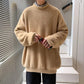 Autumn and Winter Men's Plus Velvet Thick Sweater Loose Half High Neck Trend Wild Warm Top