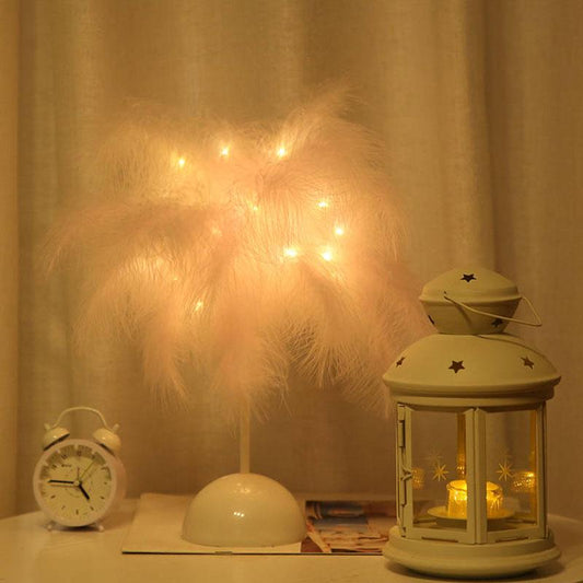 Feather acrylic Table Lamp for bedroom Bedside lamp Reading Room Sitting Room home art deco lamp