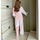 Women's Autumn Winter Sexy Velvet Long-sleeved Pajamas Suit with Chest Pad V-neck Lace Stitching Sweet Homewear Solid Bowknot Lace Edge Nightgowns