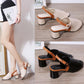 Sandals Women's Summer Fashion Outer Wear One-word Buckle High-heeled Fashion All-match Thick-heeled Fish Mouth Open-toe Women's Shoes